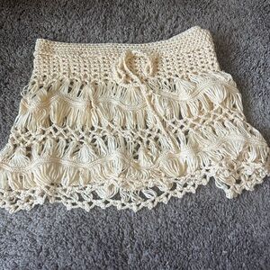 Tan Crochet Cover up Skirt